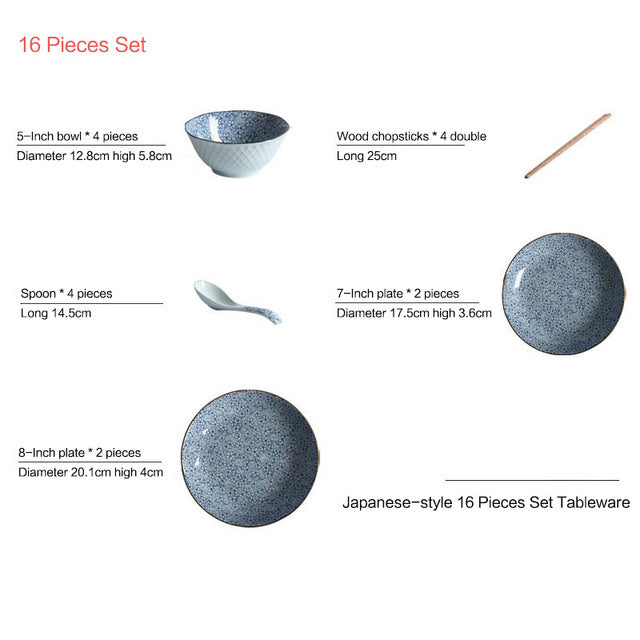 Creative Under-Glaze Color Ceramic Home Dishes Tableware Set