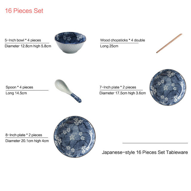 Creative Under-Glaze Color Ceramic Home Dishes Tableware Set