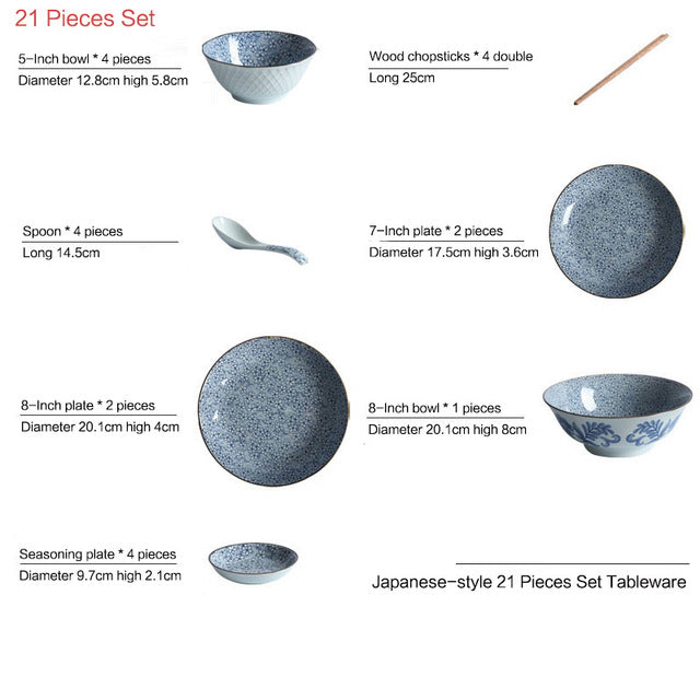 Creative Under-Glaze Color Ceramic Home Dishes Tableware Set