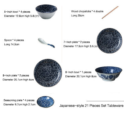Creative Under-Glaze Color Ceramic Home Dishes Tableware Set