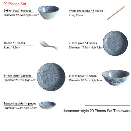 Creative Under-Glaze Color Ceramic Home Dishes Tableware Set