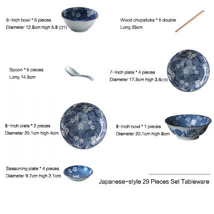 Creative Under-Glaze Color Ceramic Home Dishes Tableware Set