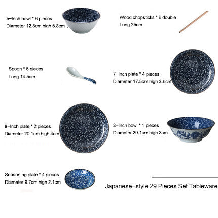 Creative Under-Glaze Color Ceramic Home Dishes Tableware Set
