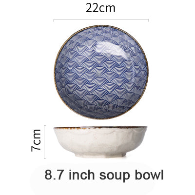 Ceramic Dinnerware With Wave Pattern