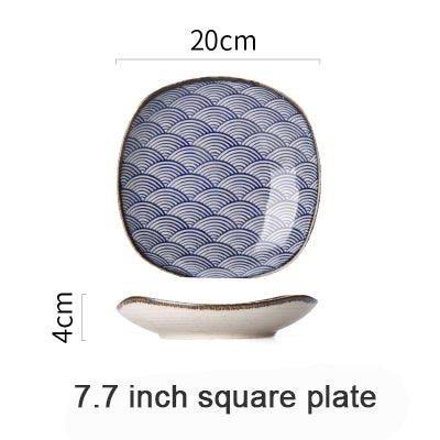 Ceramic Dinnerware With Wave Pattern