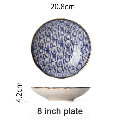 Ceramic Dinnerware With Wave Pattern
