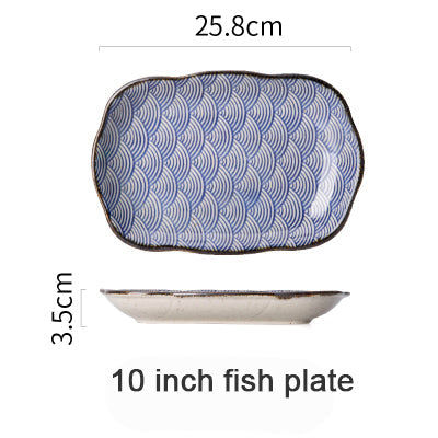 Ceramic Dinnerware With Wave Pattern