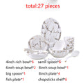 European Style Ceramic Marble Pattern Tableware Set